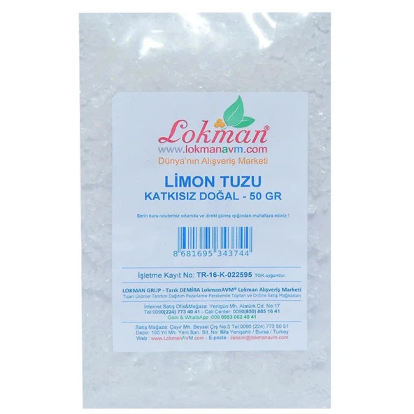 Doğal Saf Çakıl Tane Granül Limon Tuzu Sitrik Asit E330 50GR - 4