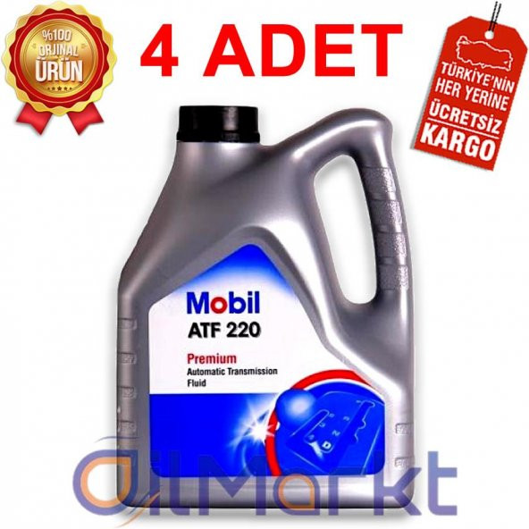 Mobil ATF 220 Dexron II 3 Lt Otomatik Şanzıman Yağı (4 Adet)