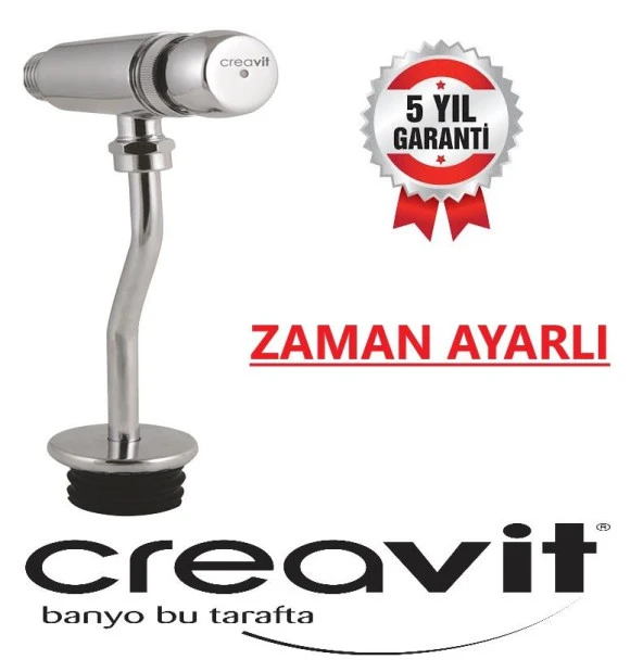 CREAVİT PM3160 ZAMAN AYARLI SIVAÜSTÜ PİSUAR MUSLUĞU