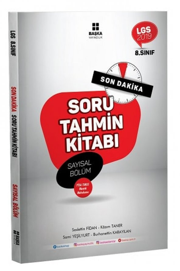 2019 LGS Sayısal Son Dakika Soru Tahmin Kitabı Başka Yayıncılık