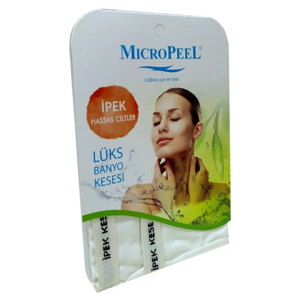 Micro Peel İpek Kese Hassas Ciltler İçin Banyo Kesesi Beyaz 16CMX25CM