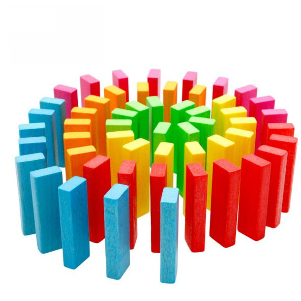 Ahşap Renkli Domino Taşları 200 Adet Renkli Domino Taşı - 2