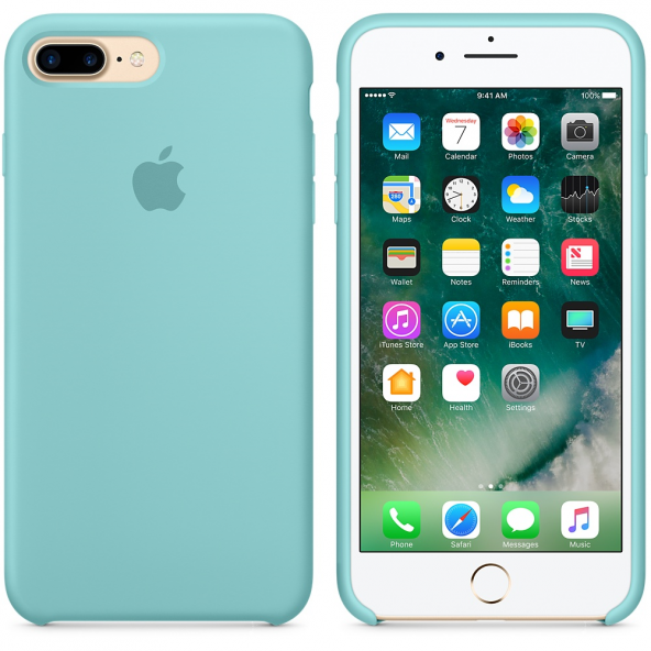 Apple Orijinal iPhone 7 / 8 Deniz Mavisi Silikon Kılıf