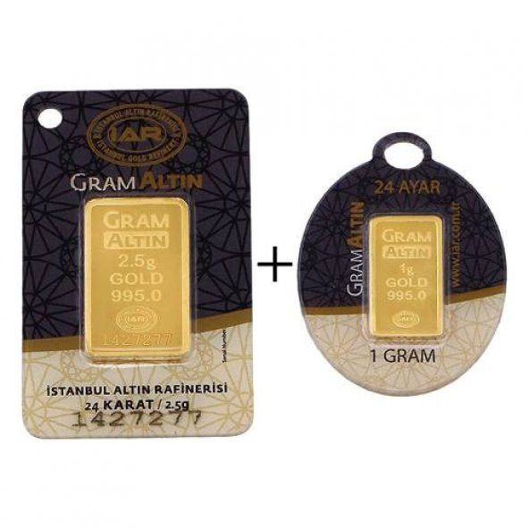 3,5 Gr (2,5+1) Külçe Altın IAR 24 Ayar - 2