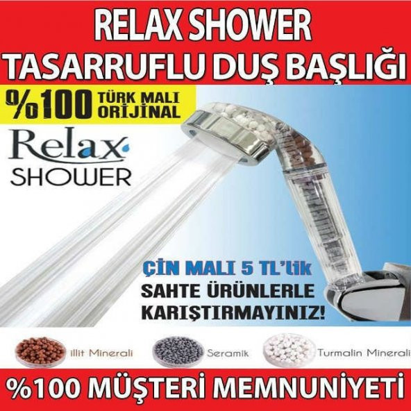 Relax Shower Tasaruflu Duş Başlığı Arıtmalı Doğal Mineralli