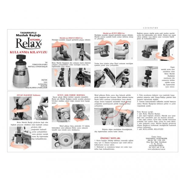 Relax Kitchen  50 Su Tasarruflu 2 Kademeli Musluk Başlığı - 8