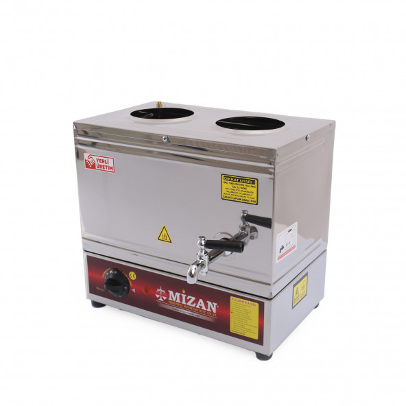 MİZAN 25 Model Çift Demlikli Çay Kazanı Pleytsiz Elektrikli 20 Lt. Çay Ocağı Mc216 - 2