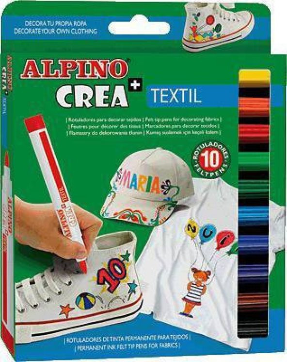 Alpino AR-132 Crea+Textil 10 Renk Kumaş Boya Kalemi