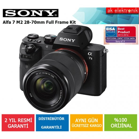 Sony A7 Mark II + 28-70mm Full Frame Aynasız Fotoğraf Makinesi