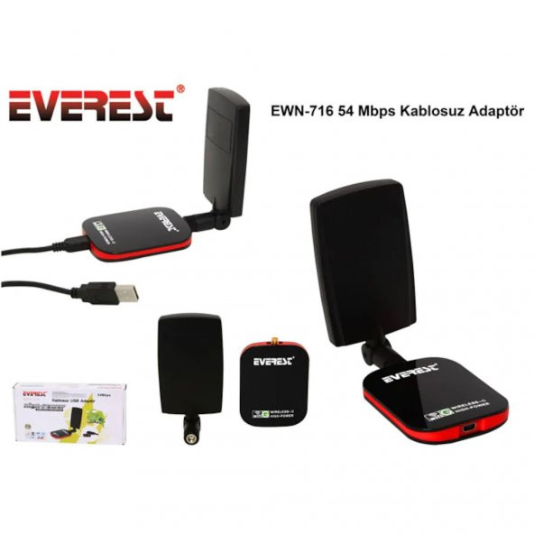 Everest EWN-716 54 Mbps Yüksek Hızlı Kablosuz Wifi Adaptör