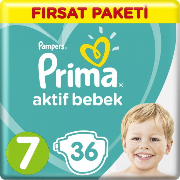Prima Bebek Bezi Aktif Bebek 7 Beden XX Large Fırsat Paketi 36 Ad