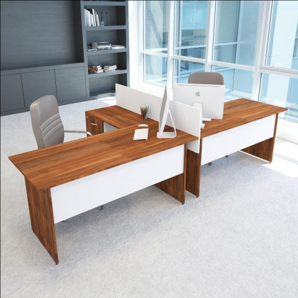 VENA Nil L Workstation İkili Çalışma Masa Tek Panel - Resim 4