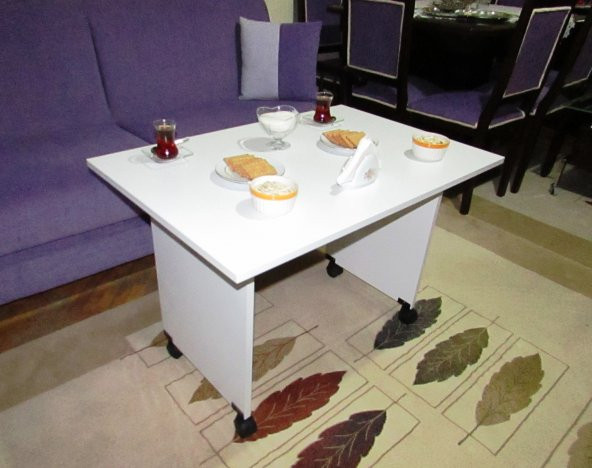 VENA TEKERLEKLİ SEHPA 090 BEYAZ - 4