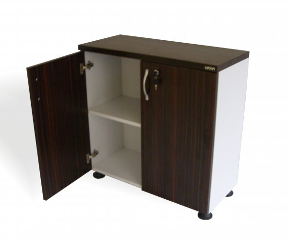 VENA TAM KAPAK OFİS DOSYA DOLABI 80x35x81 ABANOZ-BEYAZ - 3