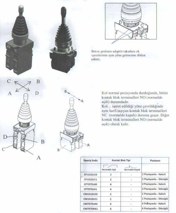 JOİSTİK BUTON 2 YÖNLÜ DÖNÜŞLÜ (CM101DJ21) - EMAS - Resim 2