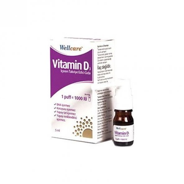 Wellcare Vitamin D3 1000 IU 5 ml Sprey SKT:09/2021