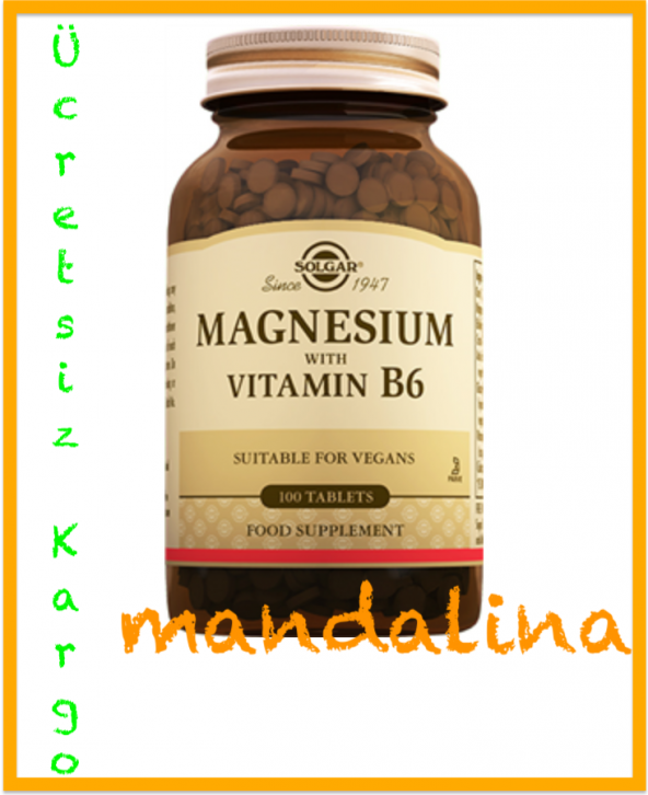 SOLGAR Magnesium with Vitamin B6 (Magnezyum) 100 Tablet 07/2020