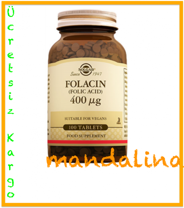 SOLGAR Folic Acid (Folacin) 400 mcg Folik Asit SKT:01/2021