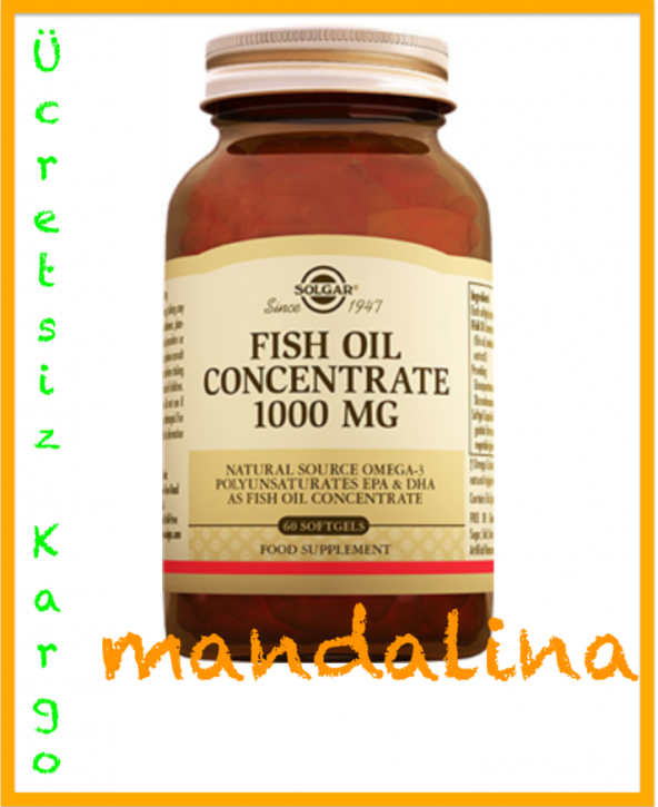 SOLGAR Fish Oil Concentrate 1000mg (Balık Yağı) 60Softjel 07/2020