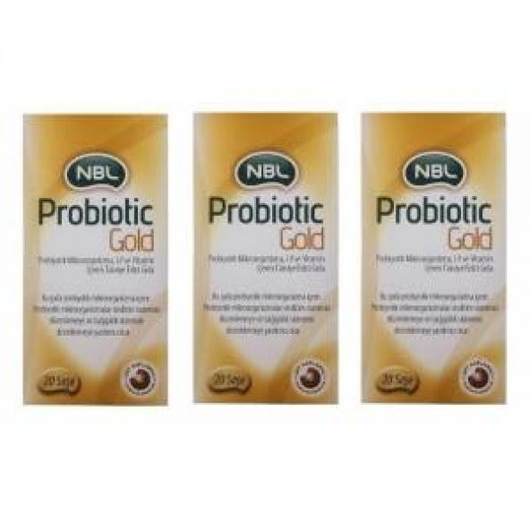 3 ADET NBL_Probiotic GOLD 20 Saşe  Gıda Takviyesi SKT :03/2020