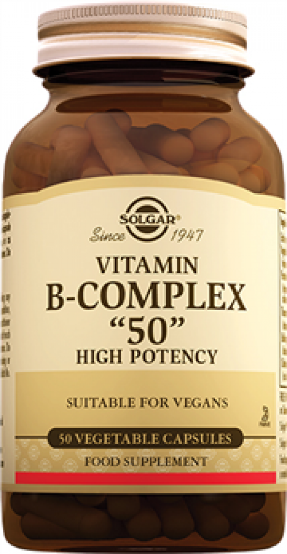 SOLGAR Vitamin B-COMPLEX 50 HIGH POTENCY 50 KAPSÜL SKT: 04/2021