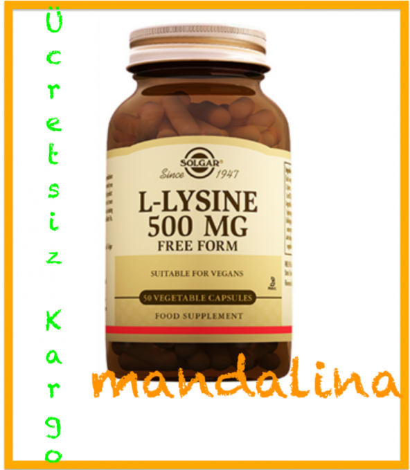 SOLGAR L-Lysine 500 mg 50 Kapsül (L-Lizin) SKT:02/2021