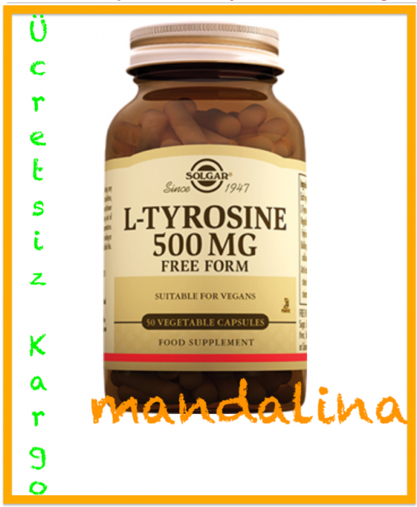 SOLGAR L-Tyrosine 500 mg (Tirozin) 50 Kapsül SKT:07/2022