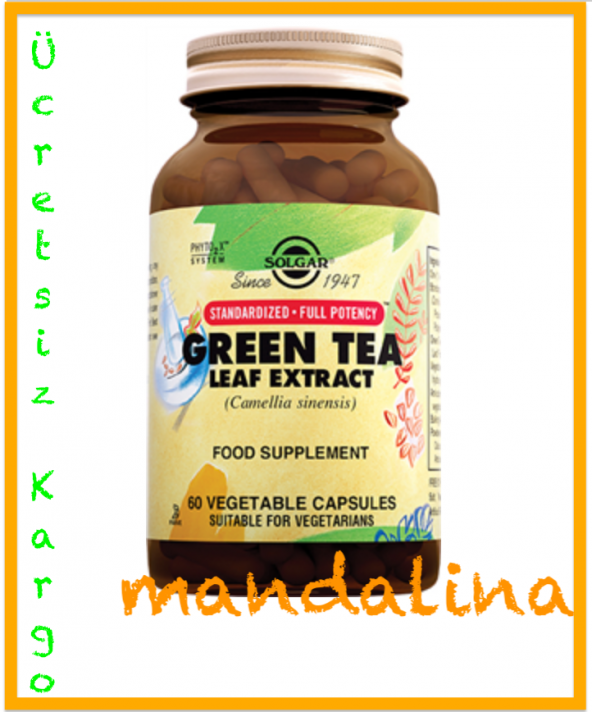 SOLGAR Green Tea Leaf Extract (Yeşil Çay) 60 Kapsül SKT:09/2020