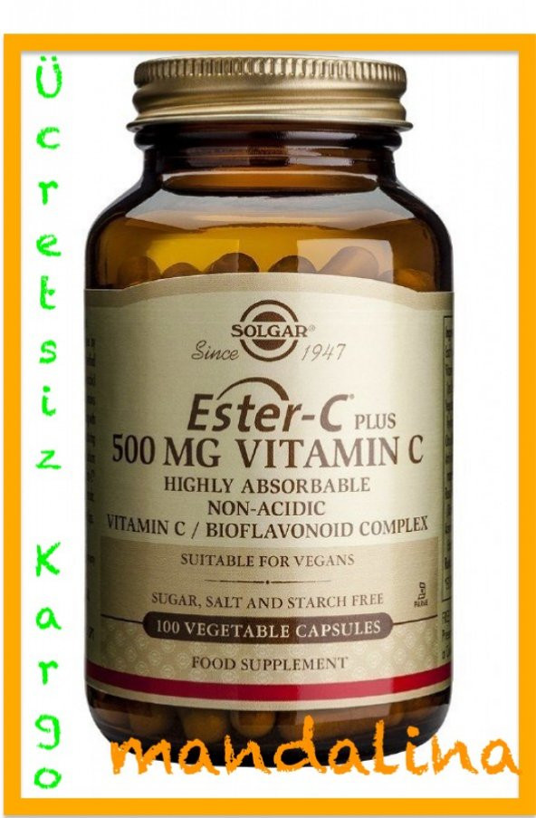 SOLGAR Ester C Plus 500 mg 100 Kapsül SKT:03/2021