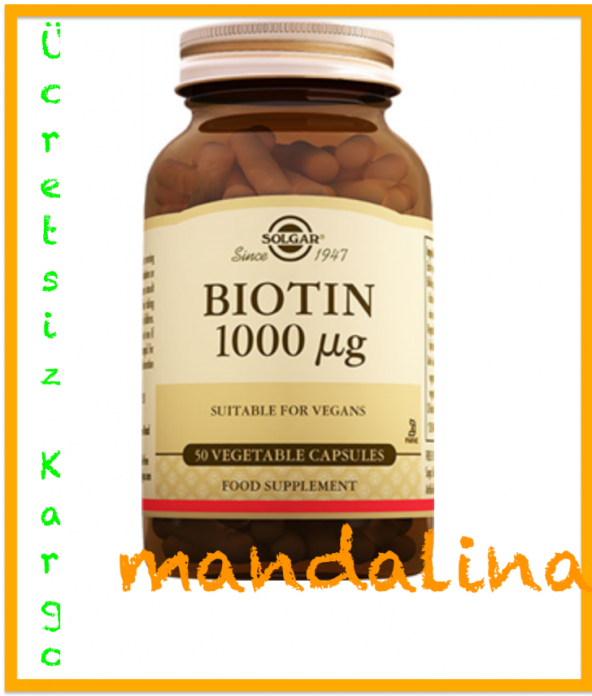 SOLGAR Biotin 1000 Mcg 50 Bitkisel Kapsül SKT:12/2020