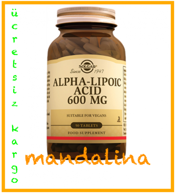 SOLGAR Alpha Lipoic Acid 600 mg 50 Tablet SKT:03/2021