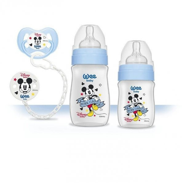 Wee Baby Disney Mickey Ürün Seti Mavi Kod 190 Biberon Emzik