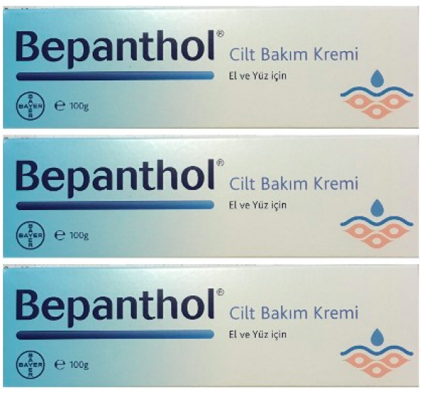 3 Adet Bepanthol® Cilt Bakım Kremi 100 gr. SKT:08/2021