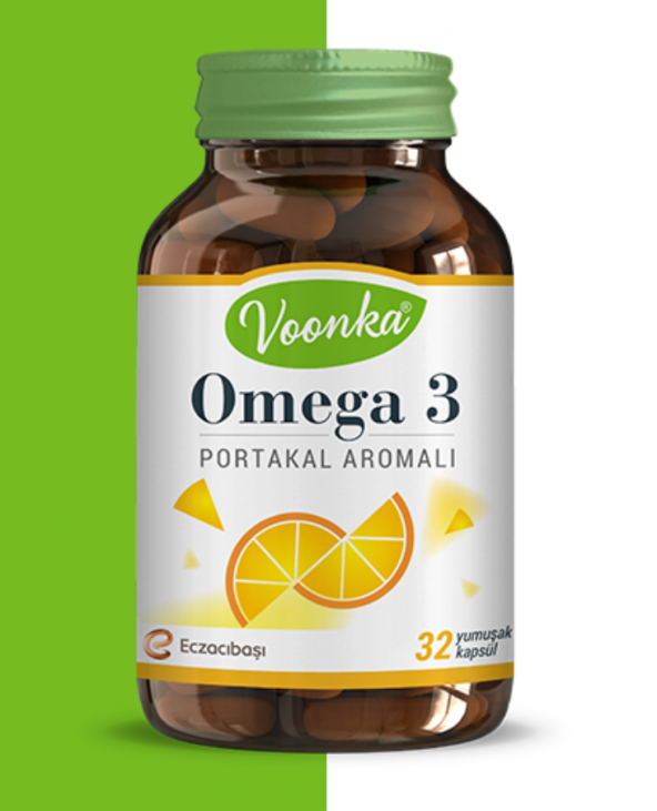 Voonka Omega 3 Portakal Aromalı 32 Yumuşak Kapsül SKT:10/2020