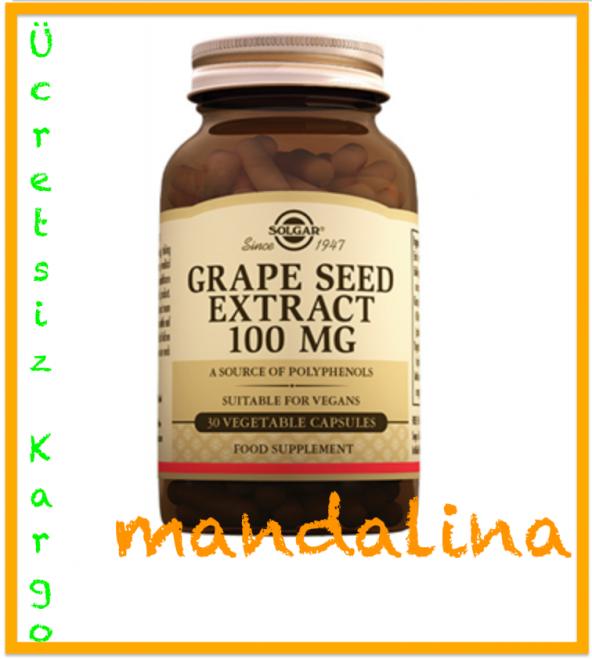 SOLGAR Grape Seed Extract (Üzüm Çekirdeği) 30 Kapsül SKT:02/2020