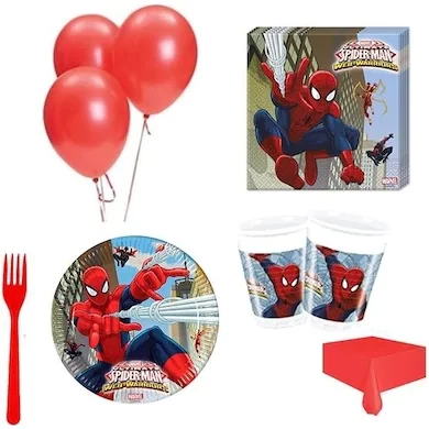 Örümcek Adam 16 Kişilik Doğum Günü Teması Parti Seti Spiderman