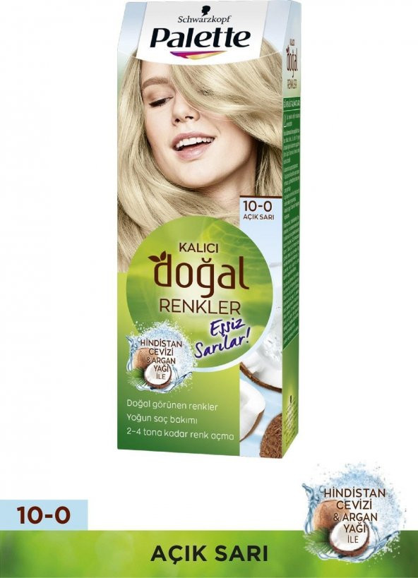 Palette Natural Doğal Renkler Saç Boyası 10-0 Açık Sarı