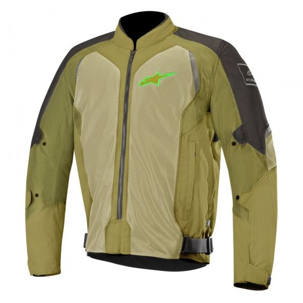 ALPINESTARST WAKE AIR JACKET SIYAH-YESIL ALPİNESTARS MONT CEKET