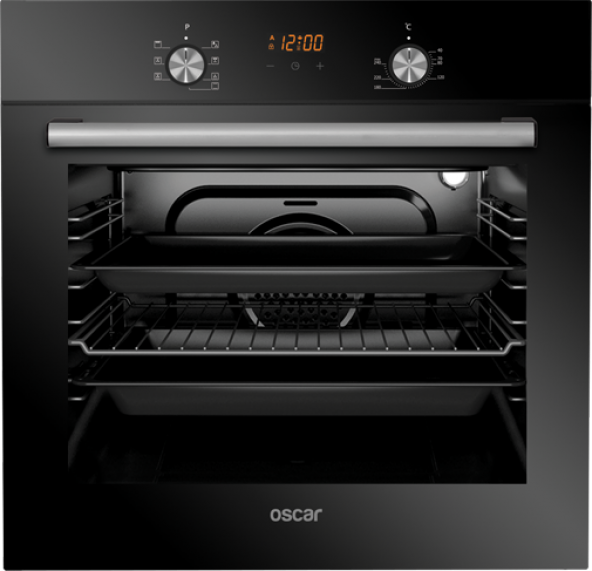 Oscar 8048 - Siyah Cam Elektro Turbo Fırın
