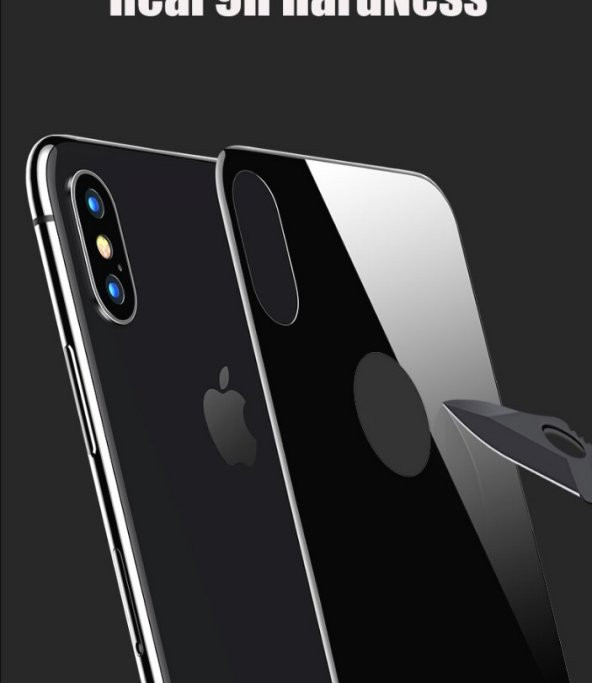 iPhone X Arka Kılıf 5D Renkli Temperli Kırılmaz Cam Koruyucu - 3