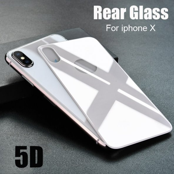 iPhone X Arka Kılıf 5D Renkli Temperli Kırılmaz Cam Koruyucu - 4