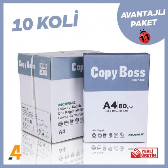 MOPAK COPY BOSS Avantajlı Paket Fotokopi Kağıdı 10 Koli/50 Paket