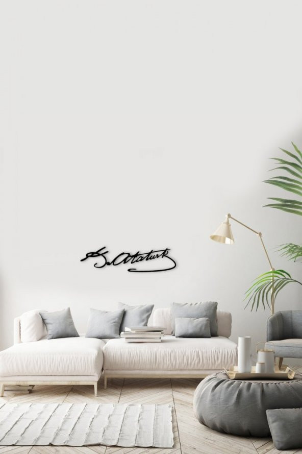 Angemiel Home Kemal Atatürk İmza Metal Duvar Tablo Ev Ve Ofis - 2