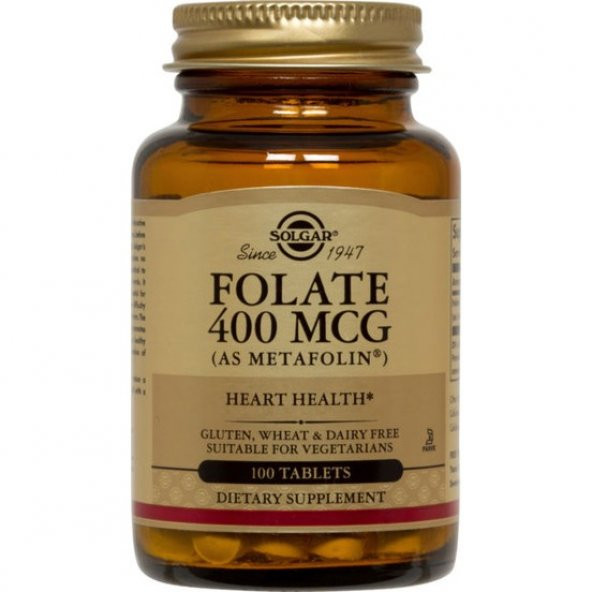 Solgar Folate (Metafolin) 400mcg 50 Tablet