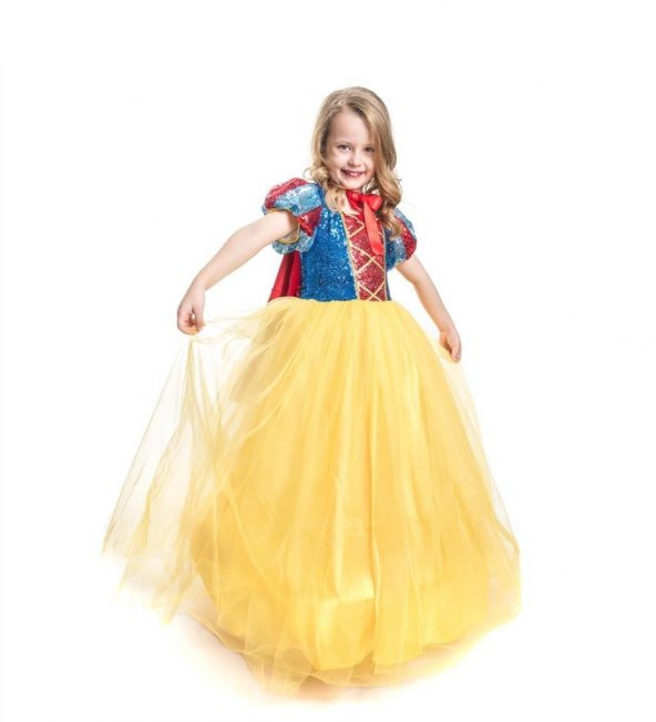 Tarlatanlı Pamuk Prenses Kostümü - Pamuk Prenses Kostümü Prenses Elbise - PELERİN +TAÇ HEDİYELİ