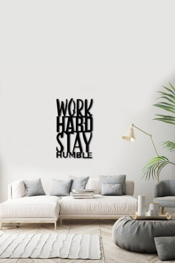 Angemiel Home Work Hard Metal Duvar Tablo - 2