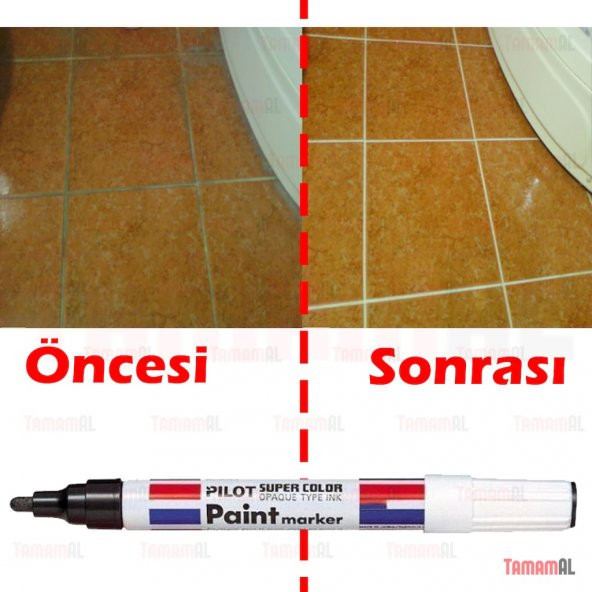 RENKLİ FAYANS DERZ KALEMİ (KALİTELİ) BEYAZ SİYAH KIRMIZI GOLD GRİ - 5