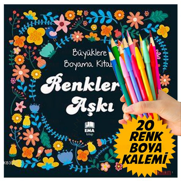 MANDALA Büyükler için BOYAMA KİTABI + Renkli Boya kalem Seti - 11