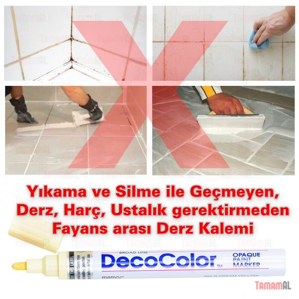 RENKLİ FAYANS DERZ KALEMİ (KALİTELİ) BEYAZ SİYAH KIRMIZI GOLD GRİ - 2