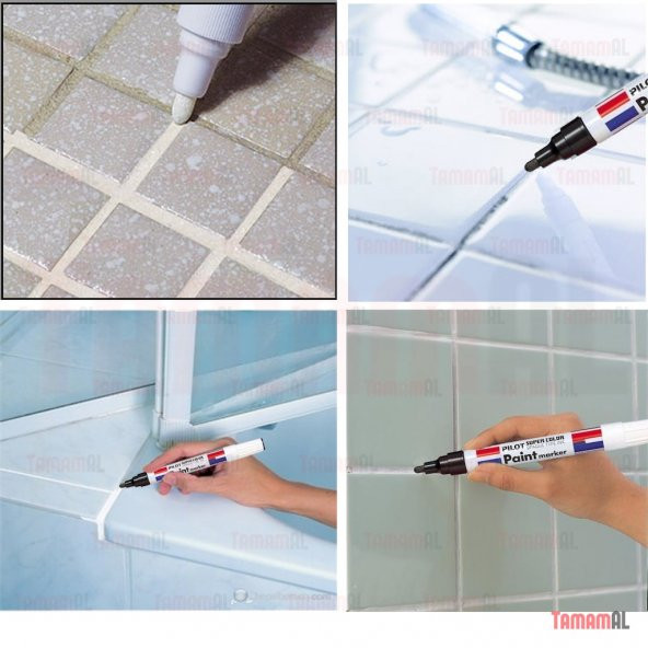 RENKLİ FAYANS DERZ KALEMİ (KALİTELİ) BEYAZ SİYAH KIRMIZI GOLD GRİ - 4